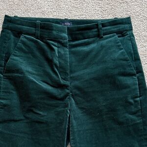 J. Crew Forest Green Velvet Trousers